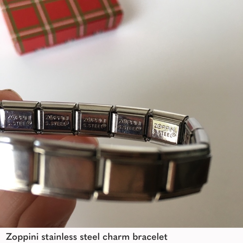 Zoppini stainless steel charm bracelet